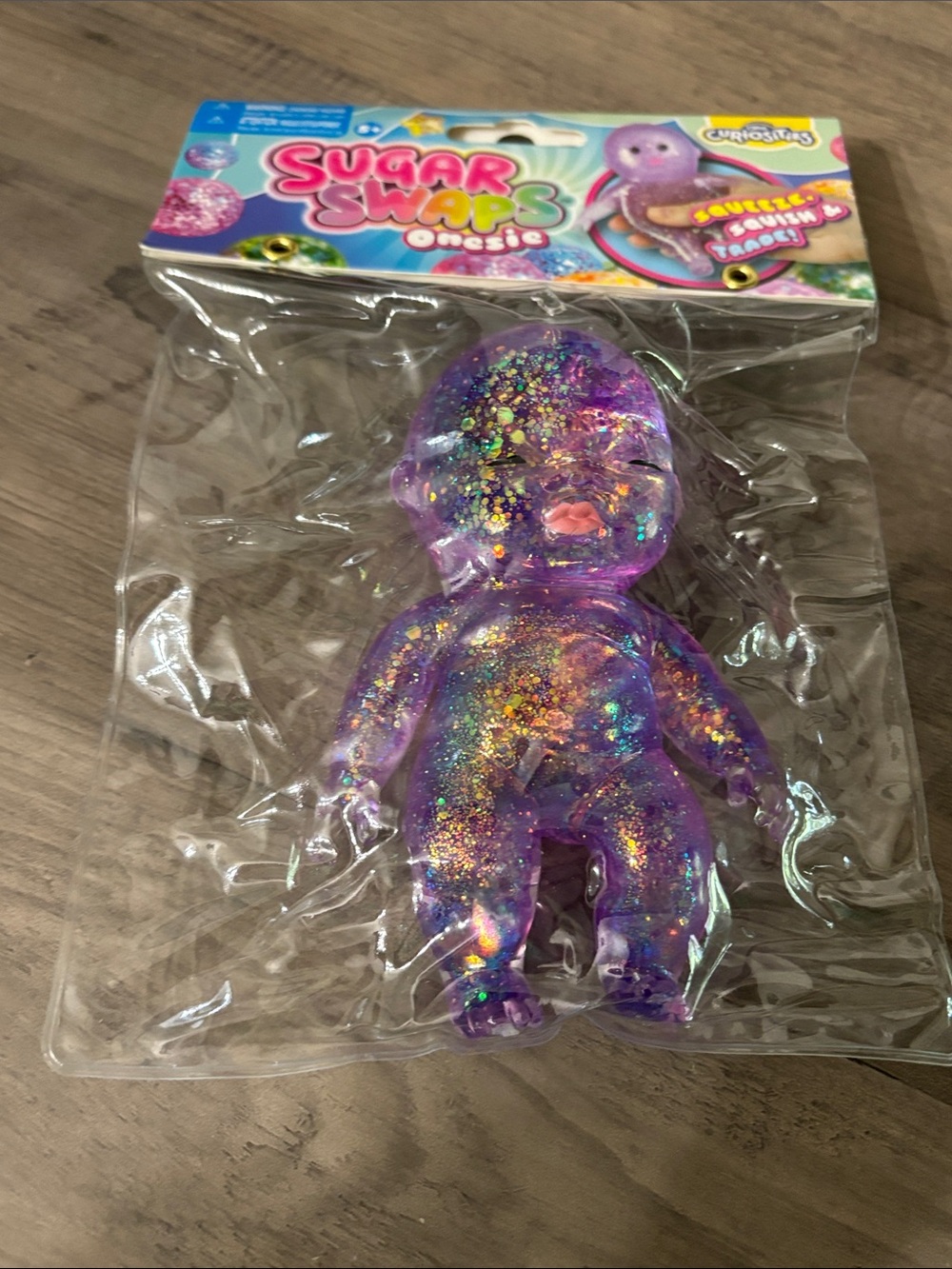 NEW ORB CURIOSITIES Sugar Swaps Glittery Purple BABY Squishy